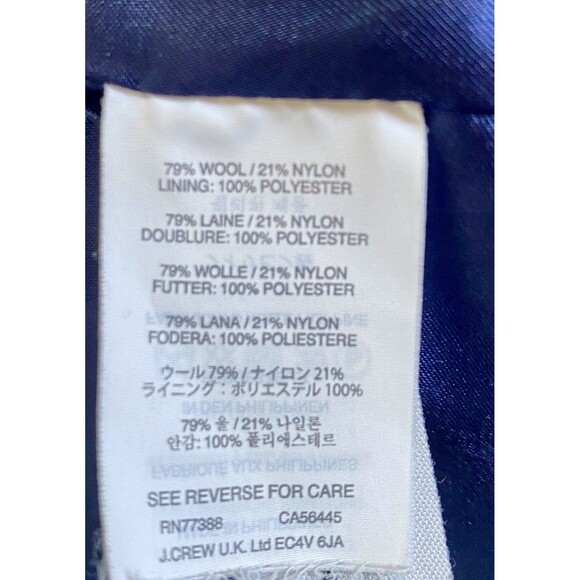 J.Crew Wool Stadium Cloth by Nello Gori Majesty Peacoat Coat Cobalt Blue sz 6 - Picture 5 of 7